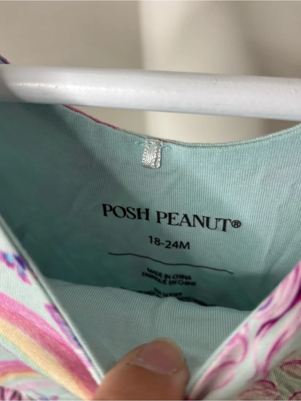Posh Peanut Girls' Unicorn & Rainbow Knit Jumpsuit Size 18-24M